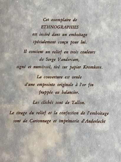 null Serge VANDERCAM (1924-2005)
Ethnographie, 1971
Texte du poète Jacques MEURIS...