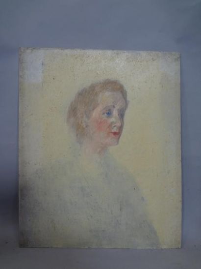 Georges CAPRON "Portrait de femme en buste" Huile sur panneau. 73 x 60 cm. Vendu...
