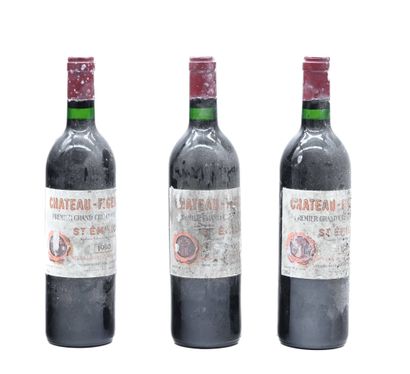3 bouteilles CH. FIGEAC, 1° Grand Cru St-Émilion...