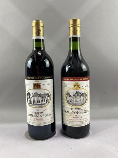 null 2 bouteilles de Chateau RAUSAN SEGLA, Margaux. 2e GCC. 1982 et 1978. 
