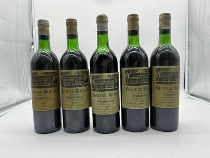 null 5 bottles CH. ROUGET, Pomerol 1979 (fânées, 3 LB, 1MB, 1 B)