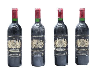 null 4 bottles CH. PALMER, 3° cru Margaux 1989 (ea, good levels)