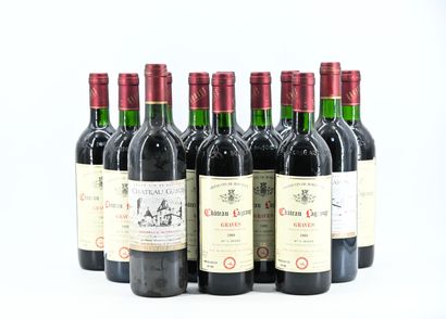 null 12 bts de Bordeaux comprenant :
10 bts de Château Lagrange 1989 Graves
2 bts...