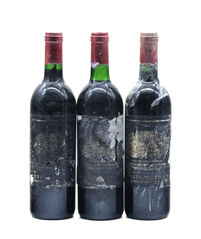 3 bouteilles CH. PALMER, 3° cru Margaux 1990...