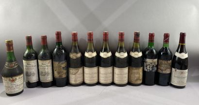 12 bouteilles de vins dont Bordeaux, Beaujolais...