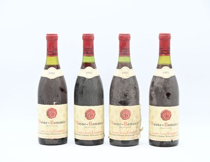 4 bouteilles VOSNE-ROMANÉE Domaine Henri...