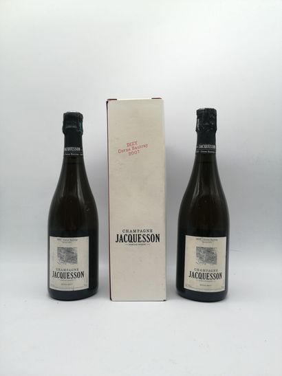 null 3 bouteilles CHAMPAGNE "Corne Bautray", Jacquesson 2007 (2 elt, coiffe découpée,...