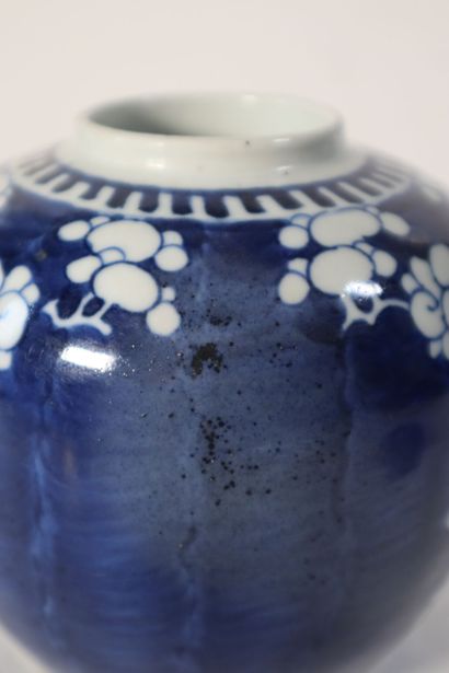 null CHINE, XIXe siècle
Pot à gingembre en porcelaine décorée en bleu sous couverte...