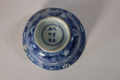 null CHINE
Epoque KANGXI (1662 - 1722)
Bol en porcelaine décorée en bleu sous couverte...
