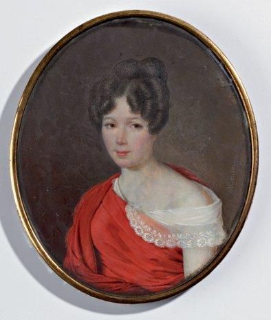 François MEURET (Nantes, 1800 - Beaumont-le-Roger, Eure, 1887) Jeune Femme à la robe...