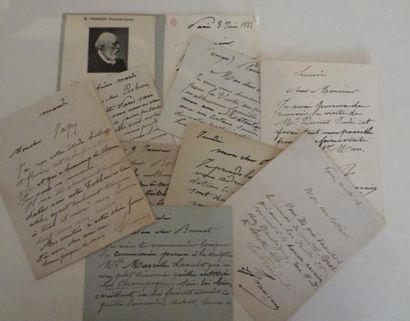 FRANÇAIS François Louis (1814-1897) 10 Cartes autographes adressées à Japy, Bonnat,...