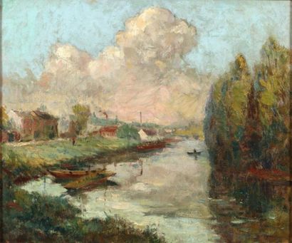 LEBOURG Albert (1849- 1928) La Marne à Charenton "Huile sur toile, signée en bas...