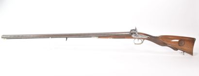 null Hunting rifle with percussion and juxtaposed barrels signed "Lepage in Paris"....