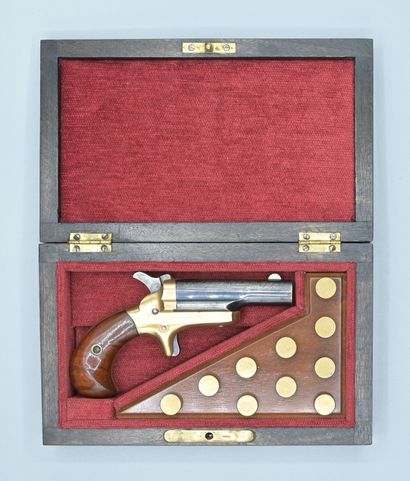 null Intéressant Colt DERRINGER vendu par l'armurier CLAUDIN, Breveté à Paris, Bd...