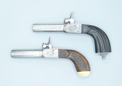 null Lot of two Pistols punch and with the Scotch one of which with engraved lock....