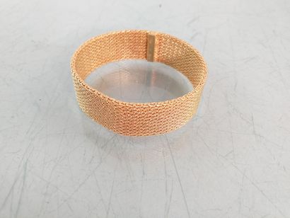 null Bracelet maille paillasson, tressé en or rose 750°/00, fermeture à glissière
Poinçon...