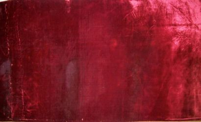 null Métrage de velours de soie rouge cramoisi, XIXème siècle. 3, 83 x 0, 59 m