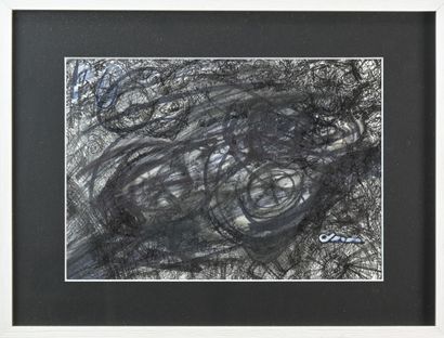 null Olivier MATTEI
Abstraction noire VITESSE, 2019
Technique mixte sur papier
Signé,...