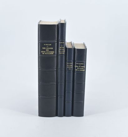 [Marine] Ensemble de 4 volumes reliés demi-chagrin,...