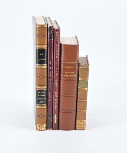 null [Guides] Set of 5 bound volumes:
- de CAUMONT. Promenades archéologiques dans...