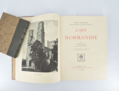 null HUARD. 
Art in Normandy. 
Paris, 1928, in-4 bound in half-chagrin, spine ribbed,...