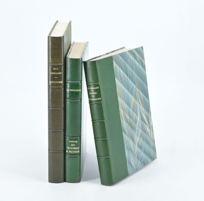 null [Contes normands illustrés] Set of 3 books bound in half-chagrin, spine ribbed,...