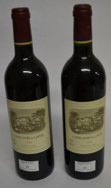 null 2 Bouteilles, Carruades de Lafitte Rothschild, 1995, second vin du Château LAFITTE...