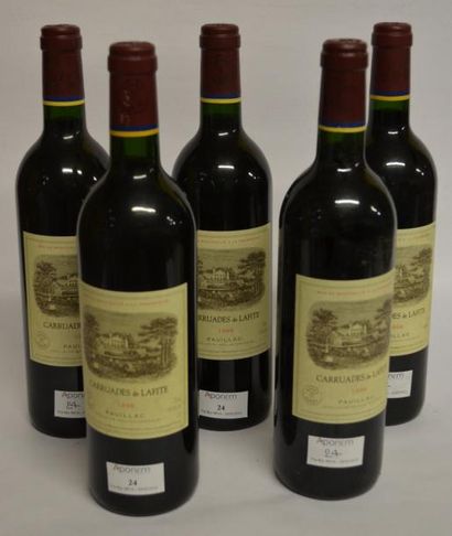 null 5 Bouteilles, Carruades de Lafitte Rothschild, 1998, second vin du Château LAFITTE...