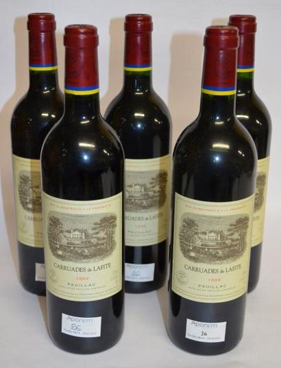 null 5 Bouteilles, Carruades de Lafitte Rothschild, 1999, second vin du Château LAFITTE...