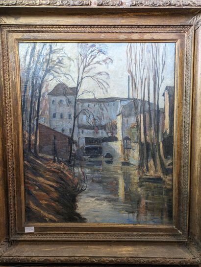 null Fernand Laval (1886-1966) " le moulin à eau" Huile sur toile signée en bas à...