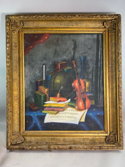 null Ecole du XXe
Nature morte au violon
Huile sur toile
61 x 50 cm
Cadre en bois...
