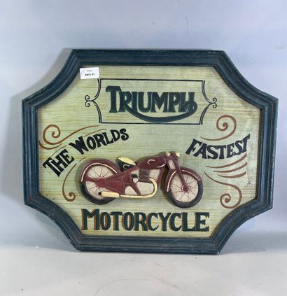 null Enseigne de magasin en bois peint, "Triumph, Motorcycle"
40.5 x 50.5 cm 

Veuillez...