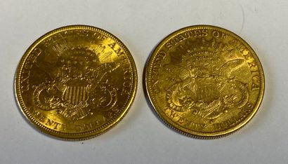 2 pièces 20 fr or au coq 1907 et 1909
P :...