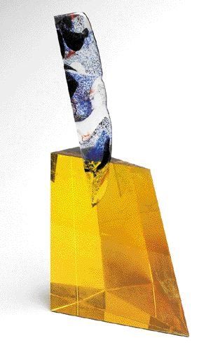 ZORITCHAK Yan né en 1944 ( Slovaquie ) " Fleur Céleste" Belle sculpture en verre...