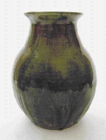 Vassil IVANOFF Vase ovoïde en grès à col évasé, décor de larges coulures polychromes,...