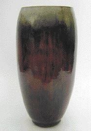 Michel LANOS Grand vase ovoïde en grès sur talon bordé d'un jonc plat au niveau de...