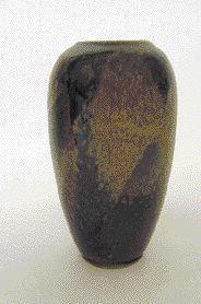 Marie-Pierre BONNARDEL Vase ovoïde en grès sur talon à décor de coulures cristallisées...
