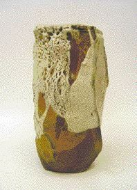 Hervé ROUSSEAU Grand vase cylindrique en terre chamottée, matière brute présentant...