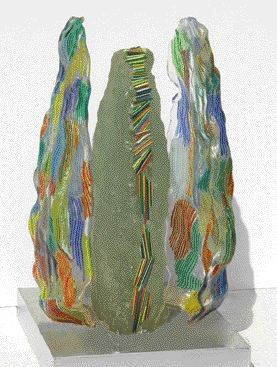 MONTOYA Claire, née en 1938 "PIERRE MARINE" Sculpture verticale constituée de deux...