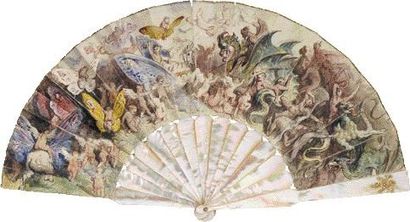 null L'assaut vainqueur de l'Amour - Gustave Doré (1833-1883) Eventail, la feuille...