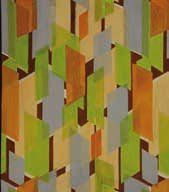 null Ikat vert, gris et orange , gouache, cica 1925. 0, 46 x 0, 35 m