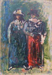VIGNY , Sylvain (1902-1970), «Les deux amies », huile sur panneau, signée en haut...