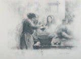 Henri LE RICHE (1868 - ) "La soupe populaire" Estampe en noir, signée en bas à droite,...