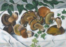 André FOUGERON (1913- 1998) "Nature morte aux champignons" Huile sur toile signée...