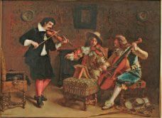 Charles Antoine Joseph LOYEUX (1823-1898) "La partie de musique" Huile sur toile,...