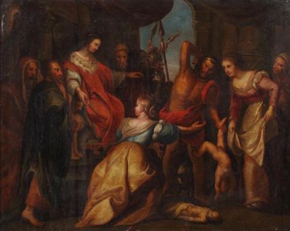 Pierre-Paul RUBENS (Suite de) (1577 - 1640) "Le Jugement de Salomon". Huile sur toile...