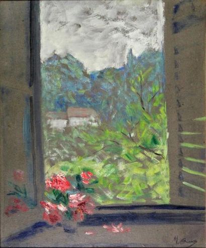 Marthe ORANT (1874-1957) «La fenêtre ouverte», Huile sur panneau, signée en bas à...