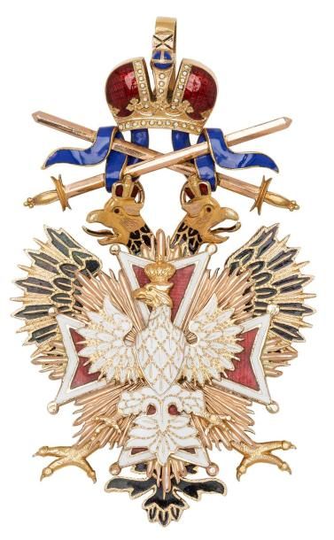 null RUSSIE IMPERIALE - ORDRE IMPERIAL ET ROYAL DE L'AIGLE BLANC (créé en1831), exceptionnel...