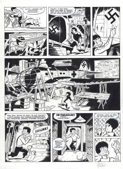 SCHWARTZ Olivier (né en 1963) «Groom vert-de-gris» Une aventure de Spirou. Planche...