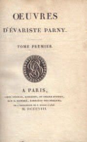 PARNY (Evariste). Oeuvres. Paris, (Debray), 1808. Quatre vol. in-12 de 252 pp. -...